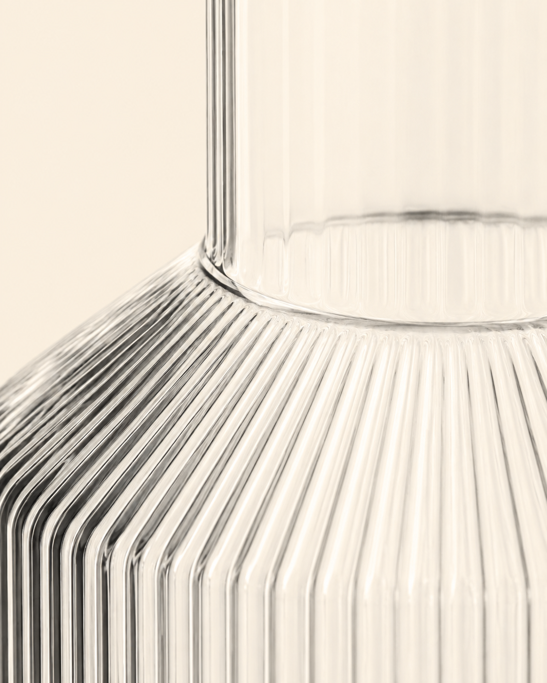 Fluted Carafe 850ml heat-resistant glass carafe from the CHADAO collection