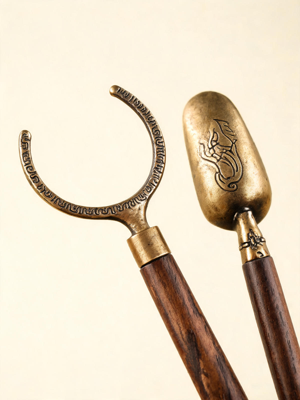 Black Liu Junzi Tea Tool Set engraved brass plaque detail