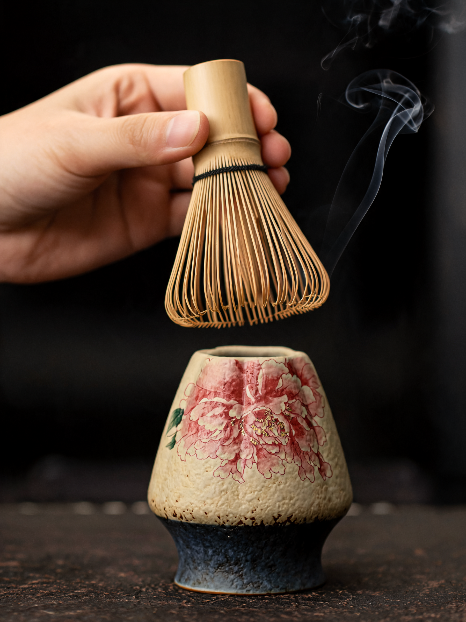 Botan Chasen Rest hollow top shaped to hold a bamboo chasen