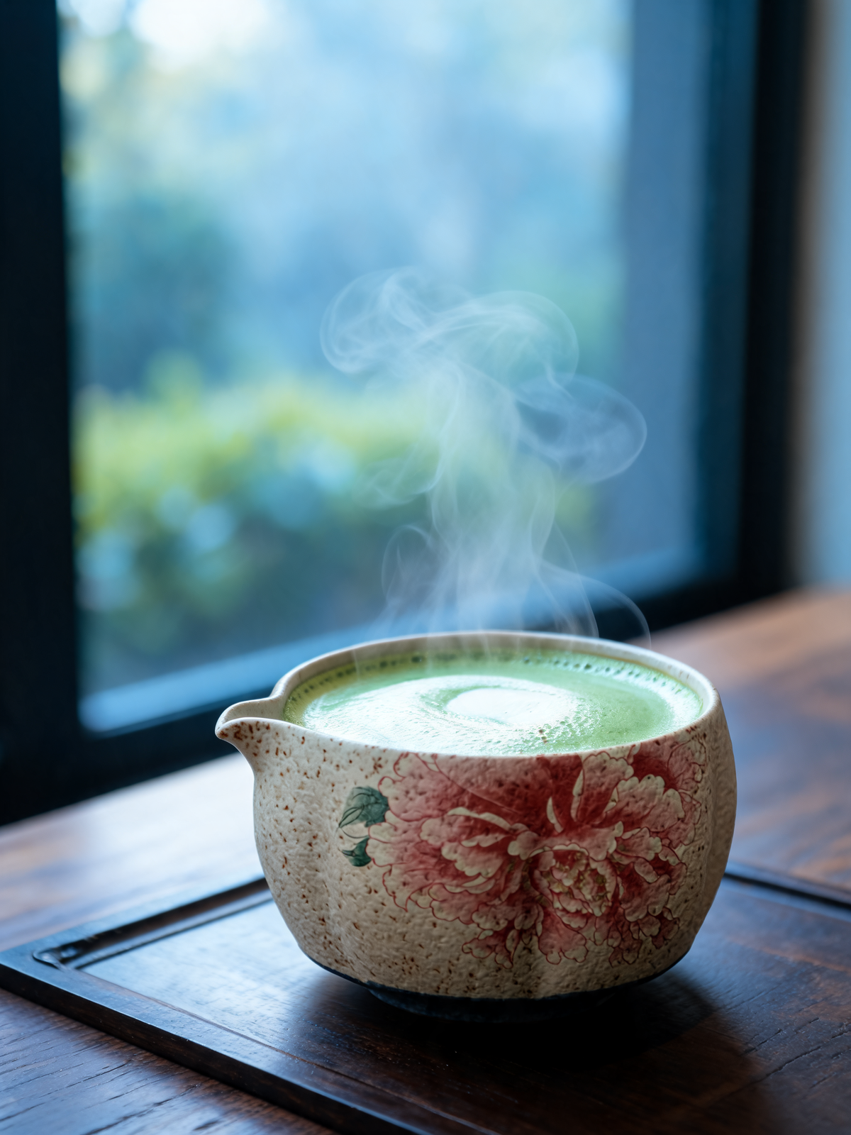 Botan Matcha Bowl integrated pouring spout detail