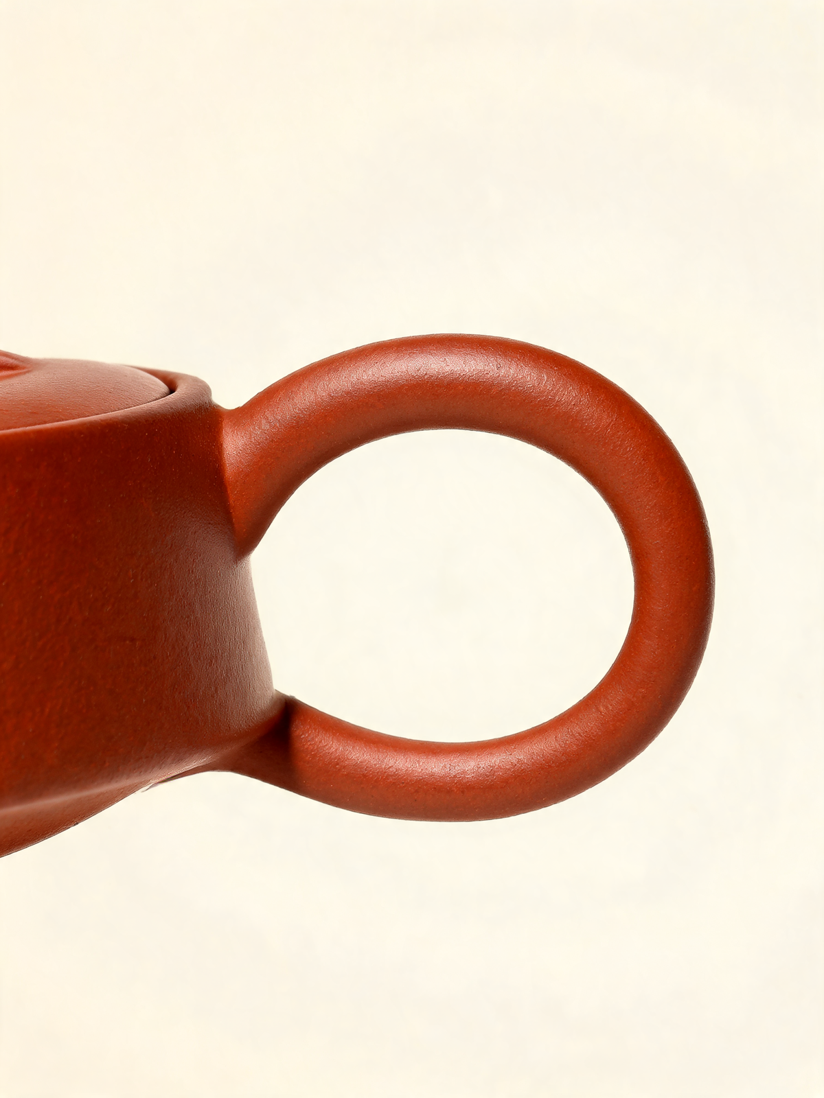 Close-up of the Yixing clay surface on the Hanwa teapot