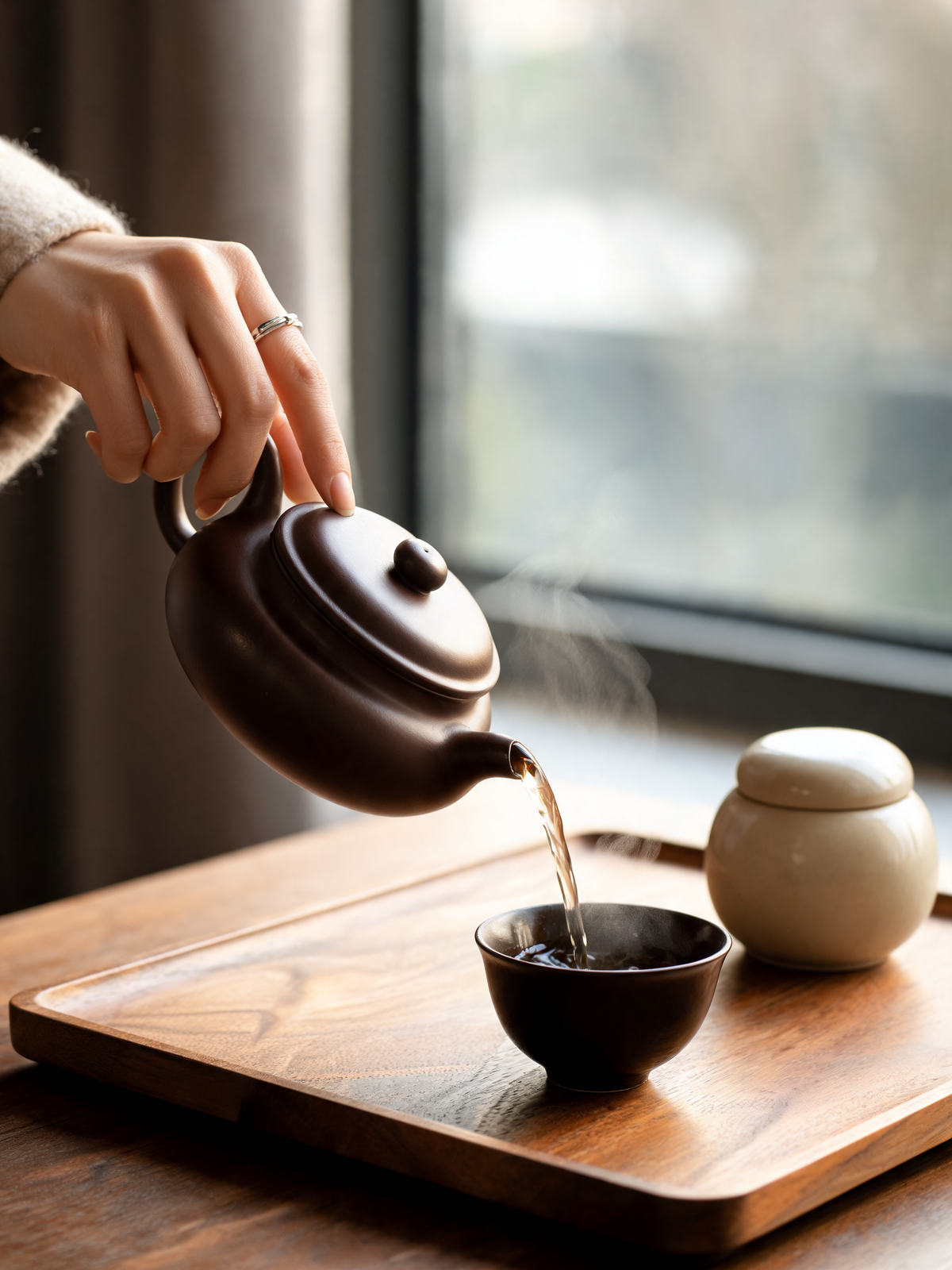 Hei Teapot lid and hand finished clay body
