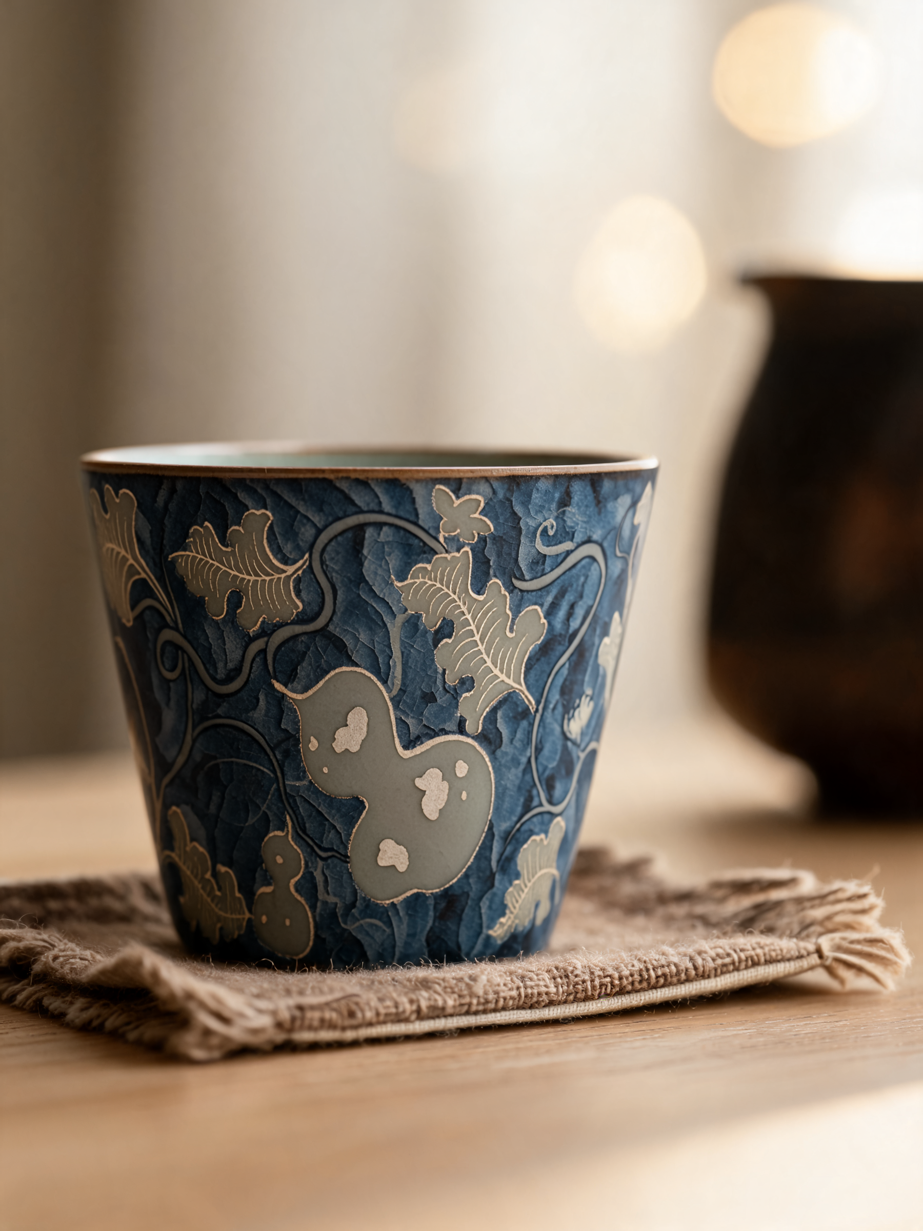 Indigo Gourd Cup
