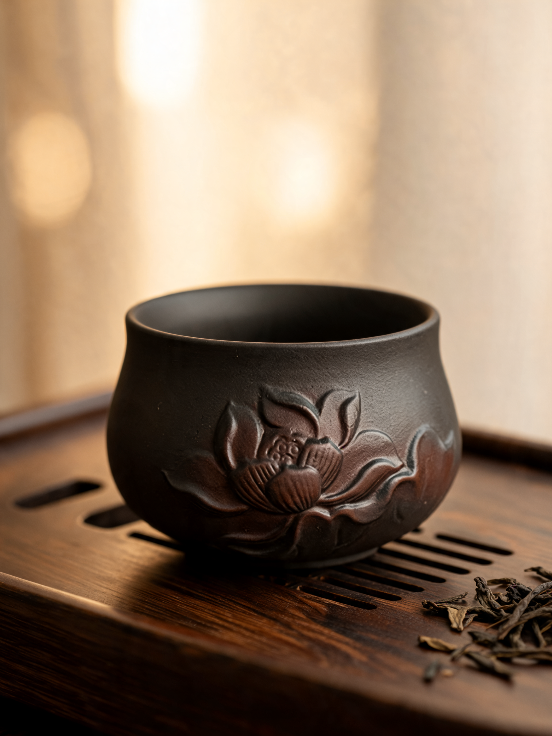 Purple Clay Lotus Cup