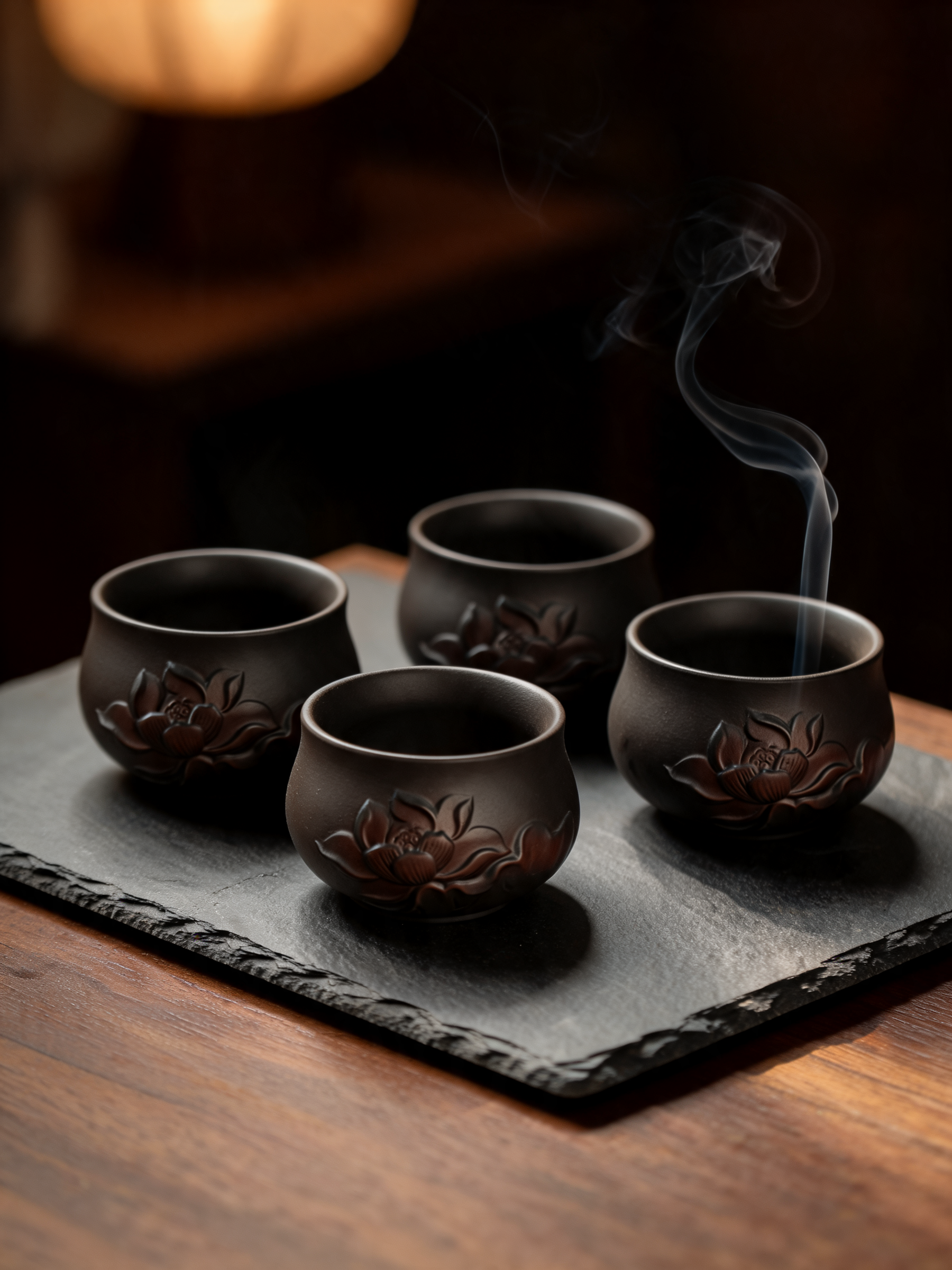 Purple Clay Lotus Cup