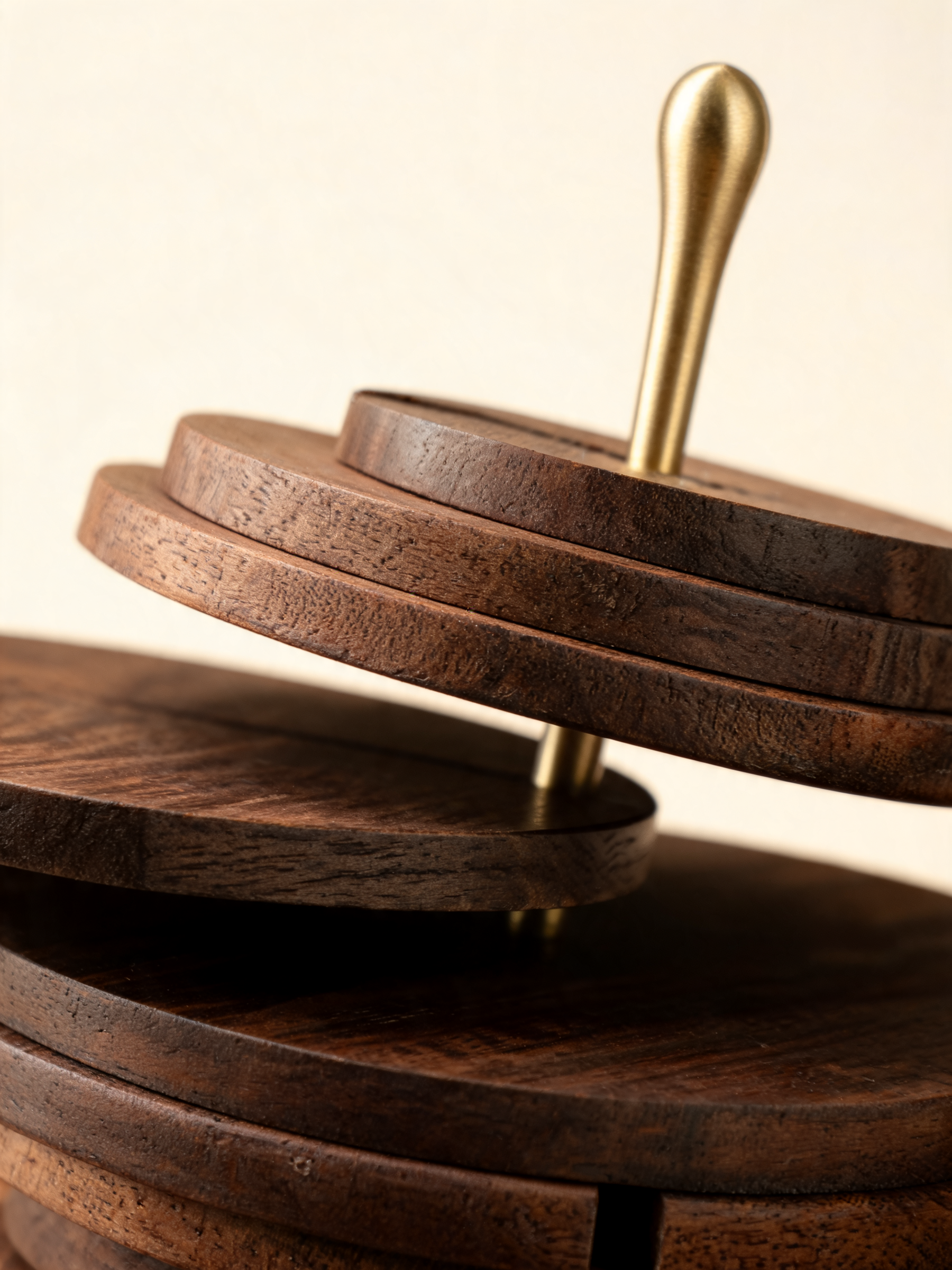 Black Walnut Spiral Coaster Set
