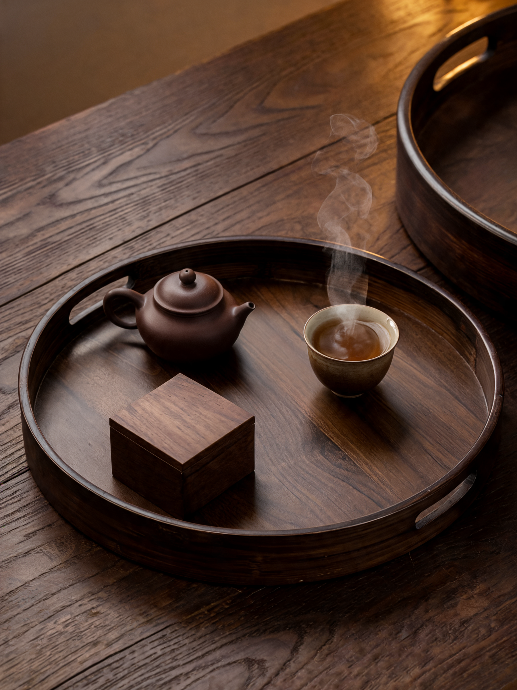 Natural Bamboo Round Tray