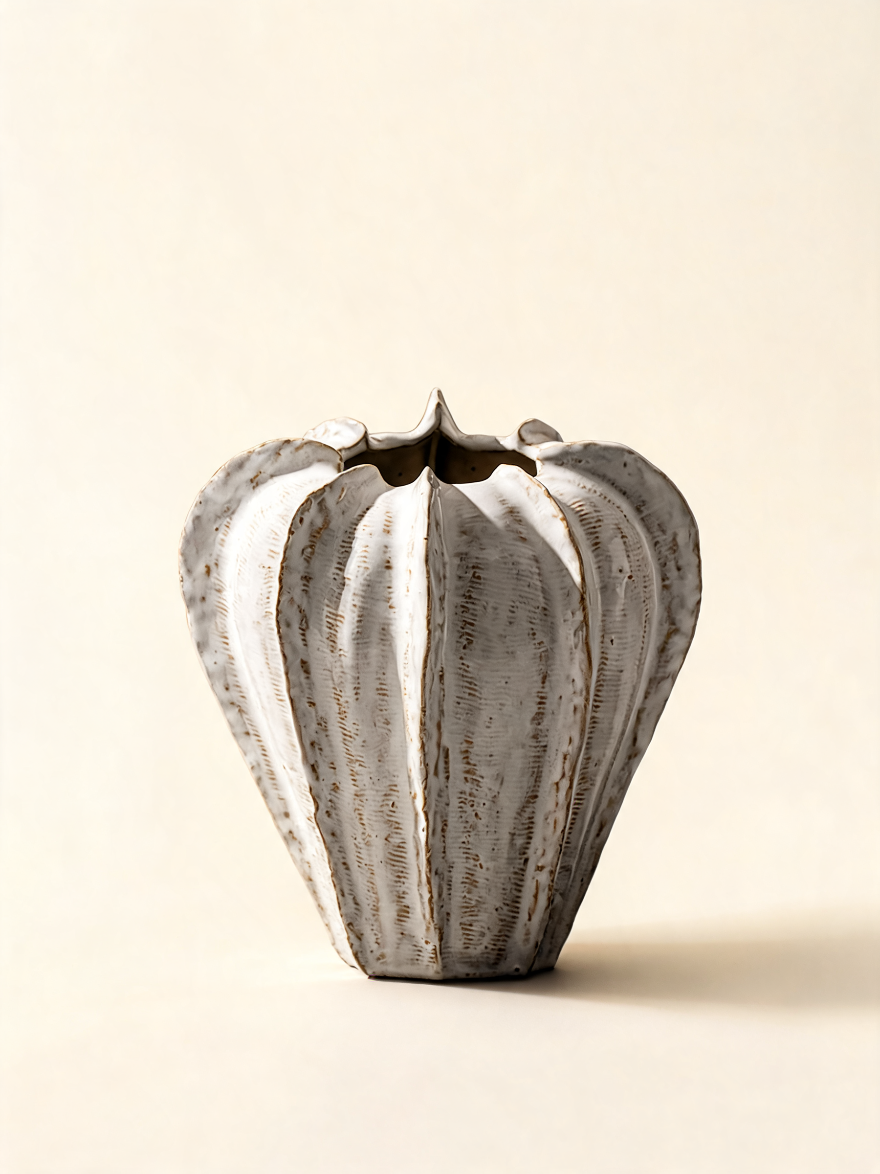 Ribbed Ceramic Vase