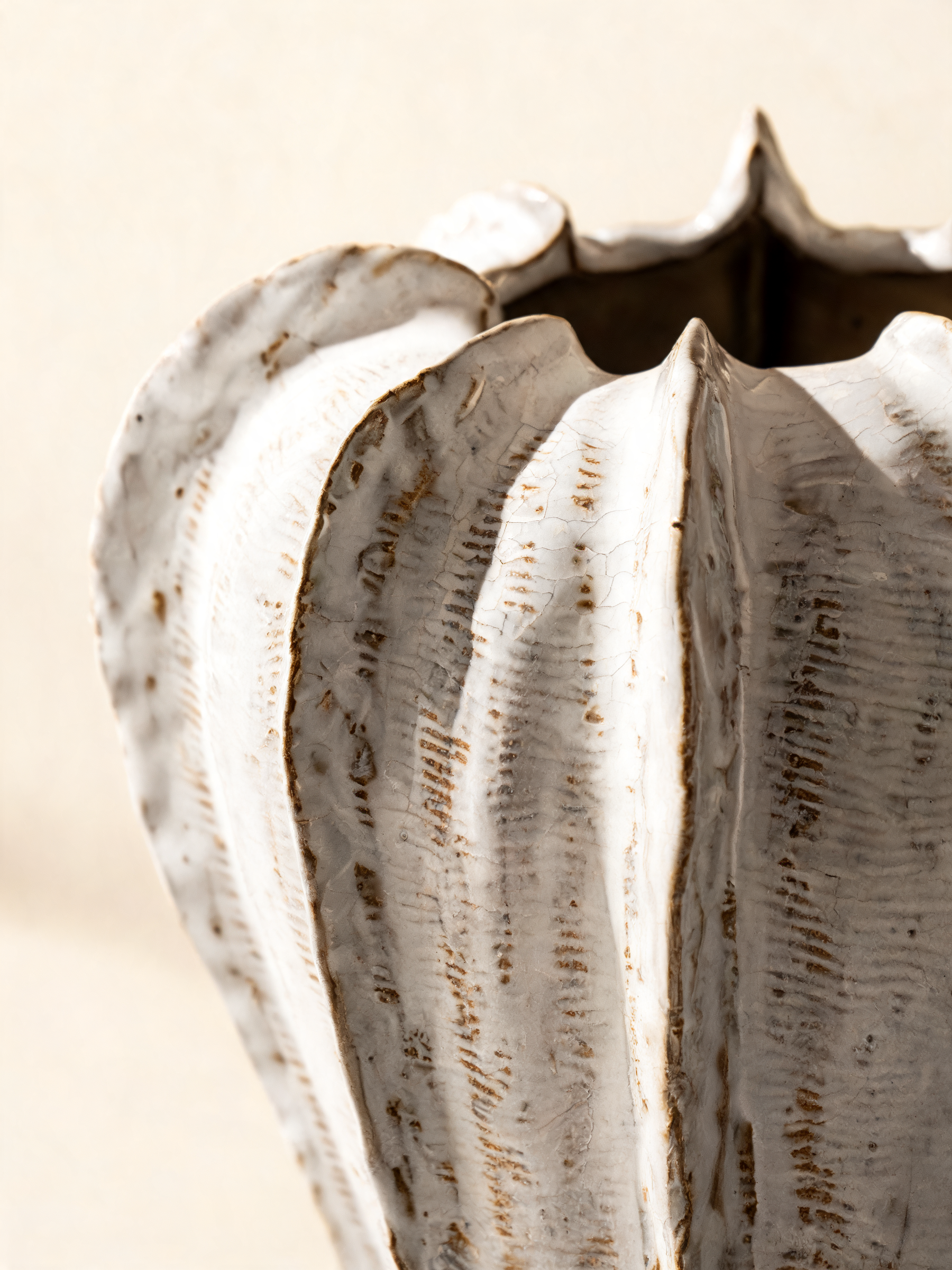 Ribbed Ceramic Vase