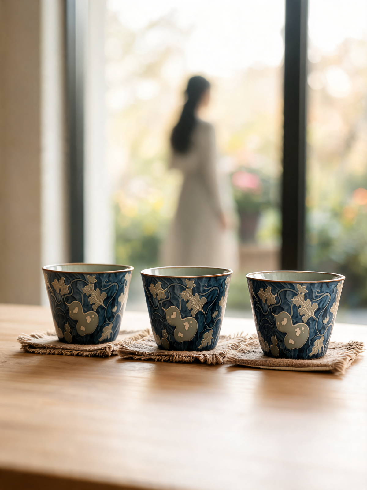 Indigo Gourd Cup 70 ml Song Ru inspired cup from Dehua