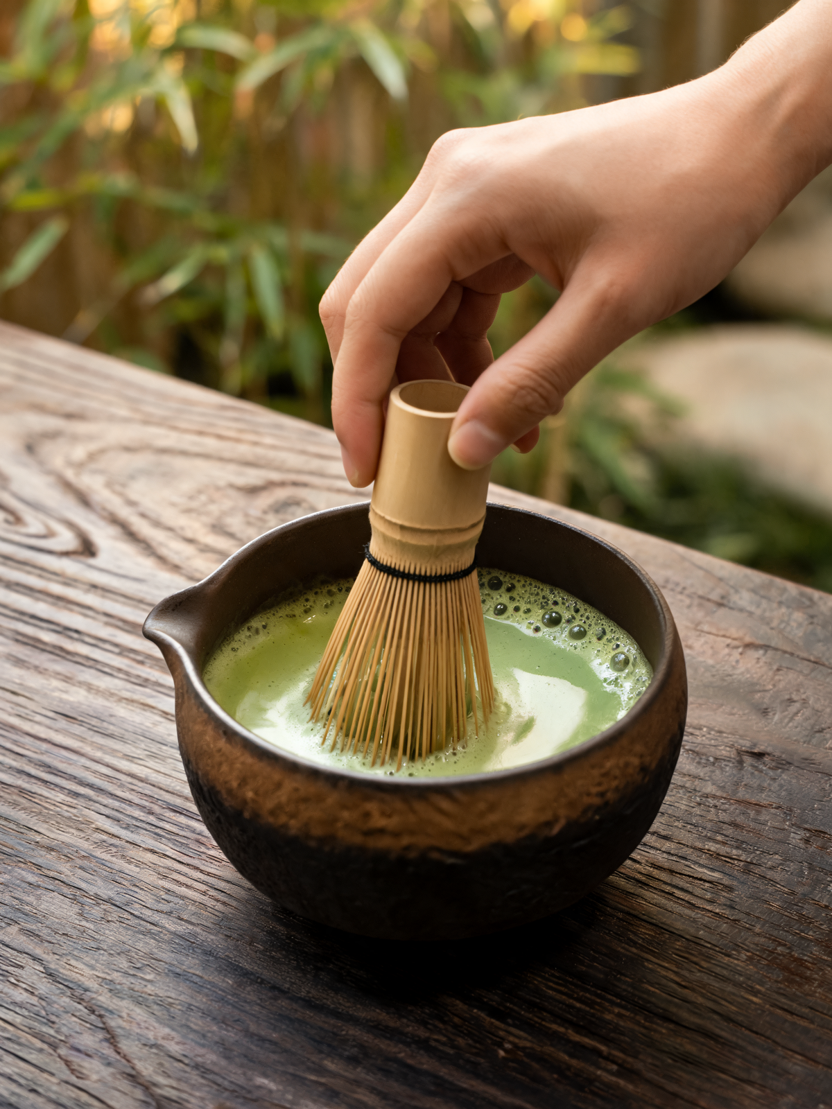 Kintsu Matcha Bowl 550 ml matcha bowl with integrated pouring spout