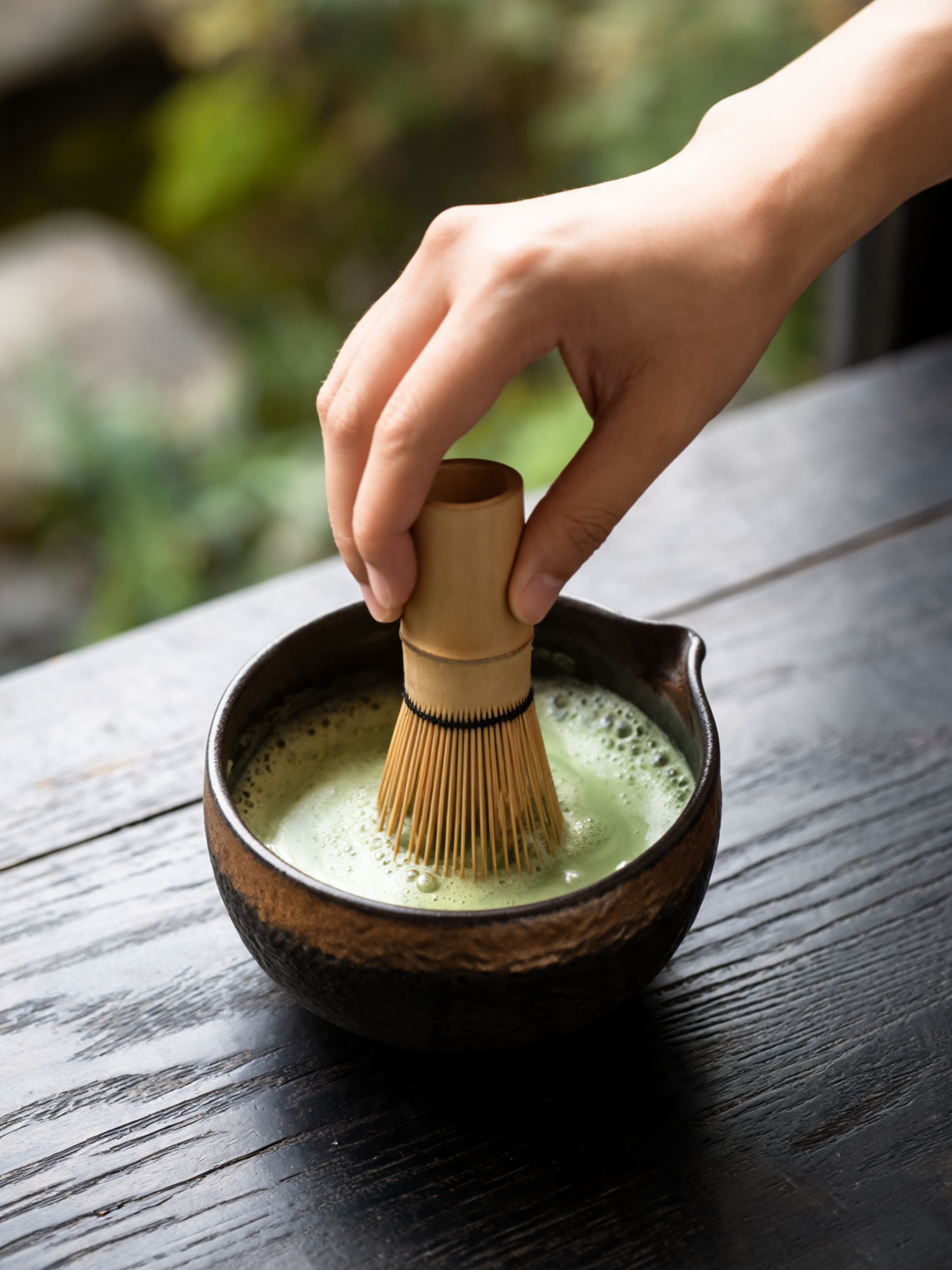 Kintsu Matcha Set matcha bowl with integrated pouring spout