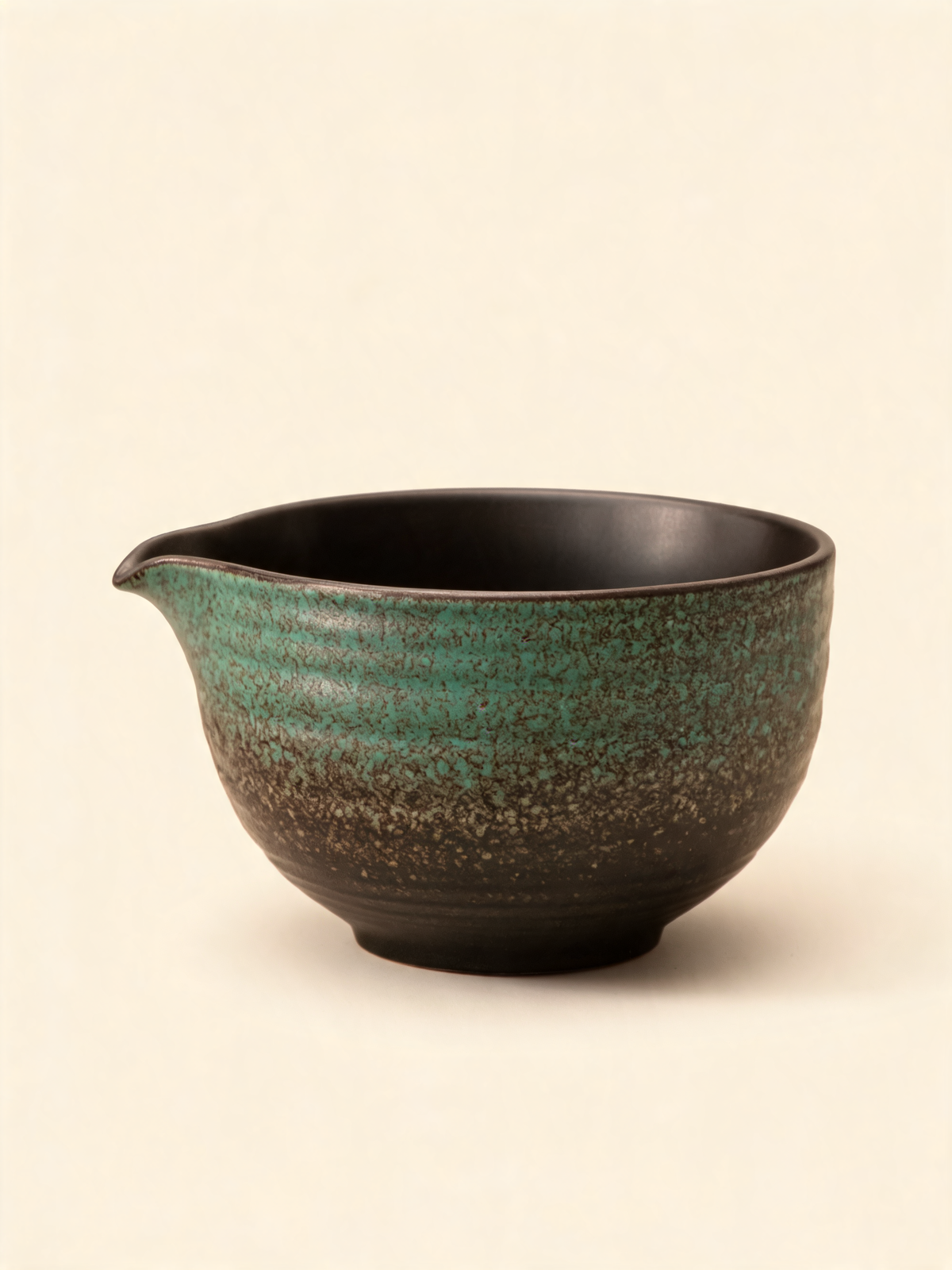 Koke Matcha Bowl ceramic chawan in reactive moss green glaze