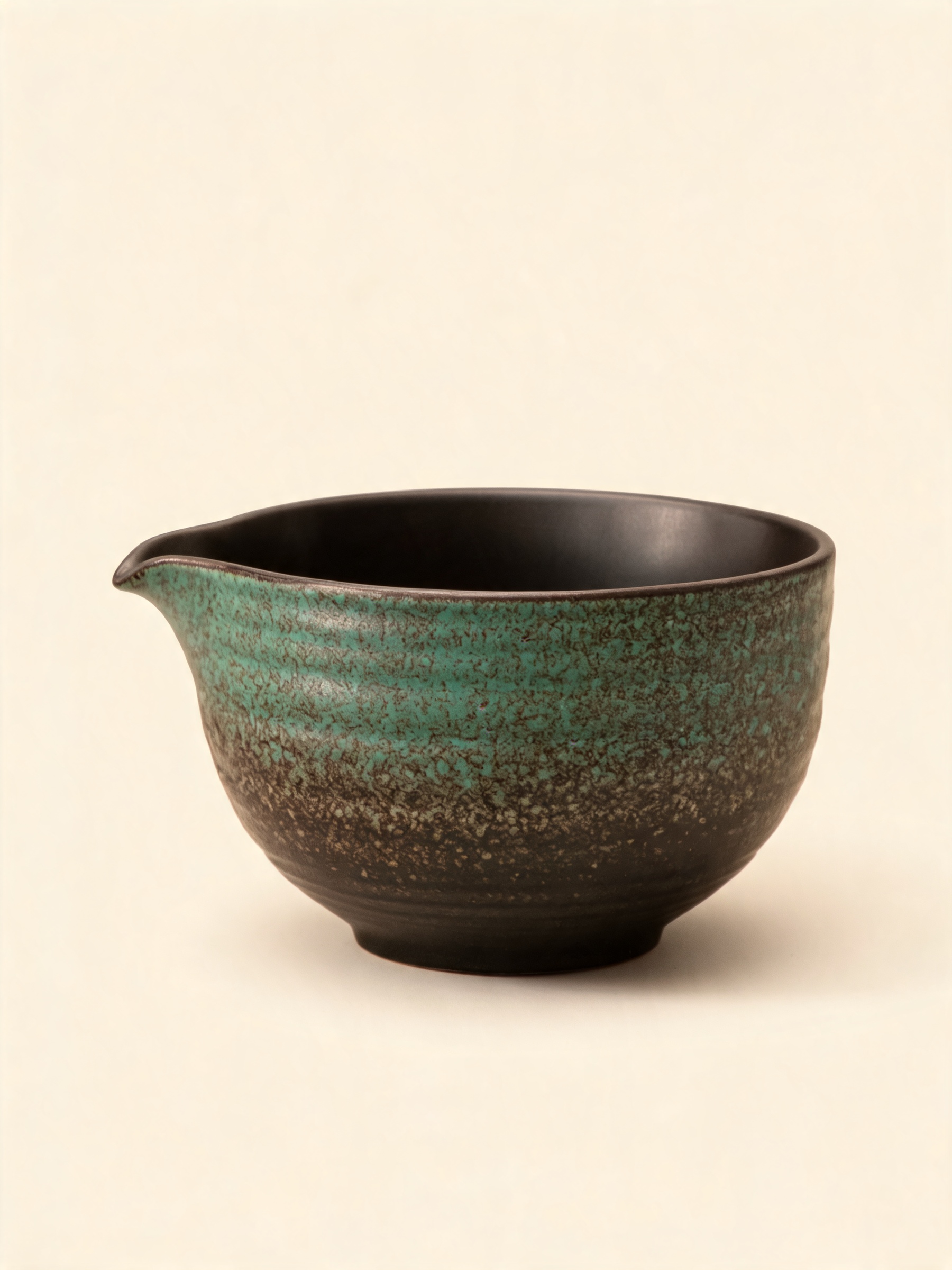 Koke Matcha Bowl ceramic chawan in reactive moss green glaze