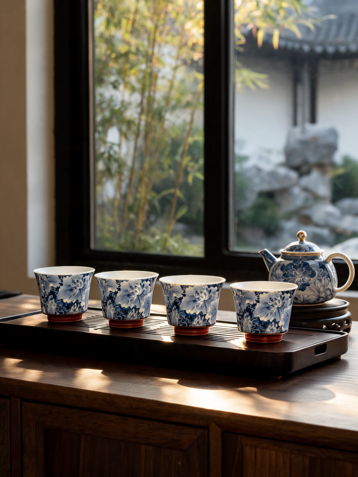 Lotus Bloom Tea Cup 60 ml porcelain cup with raised foot
