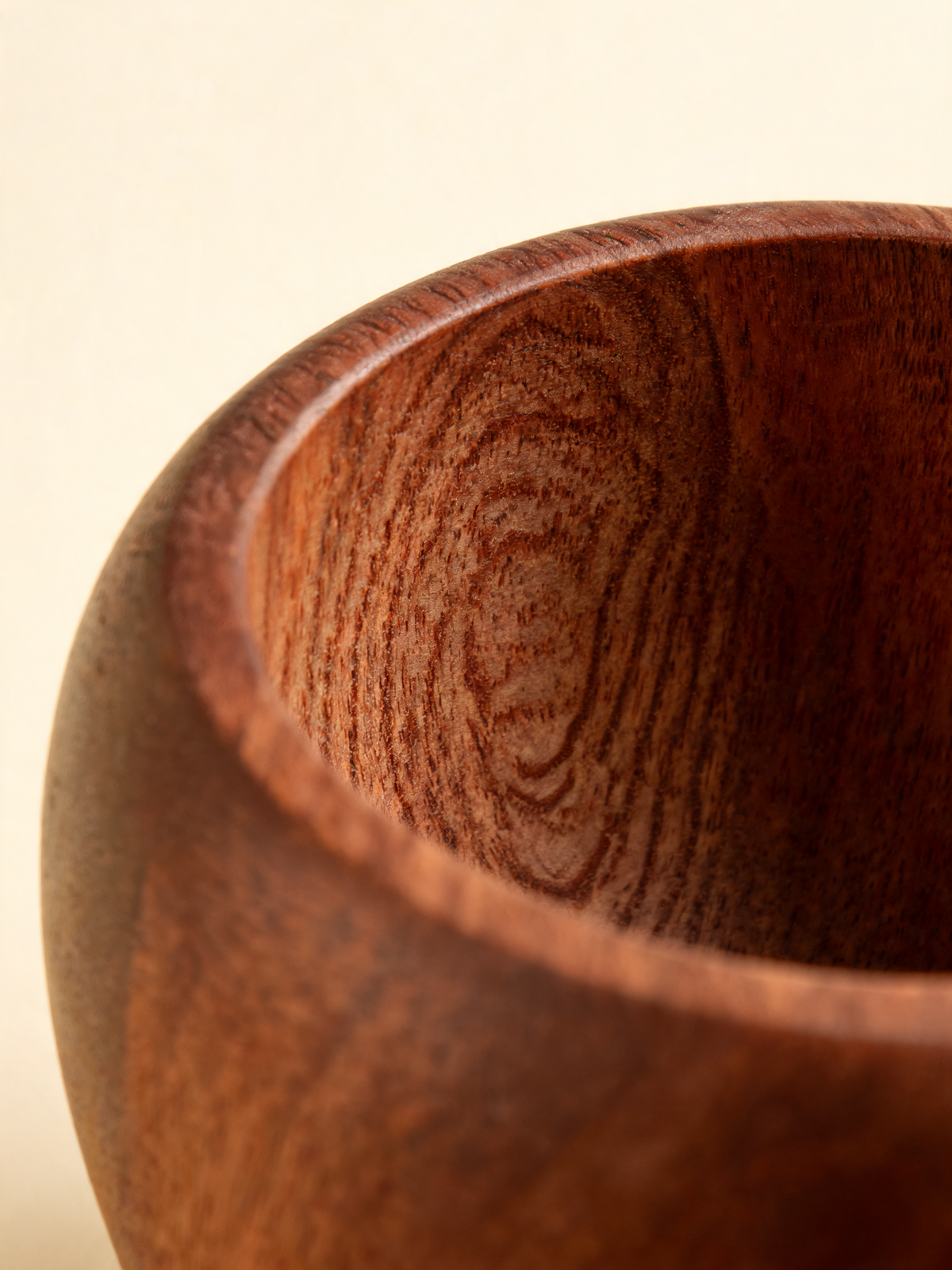 Detail of the untreated mahogany surface without paint or wax