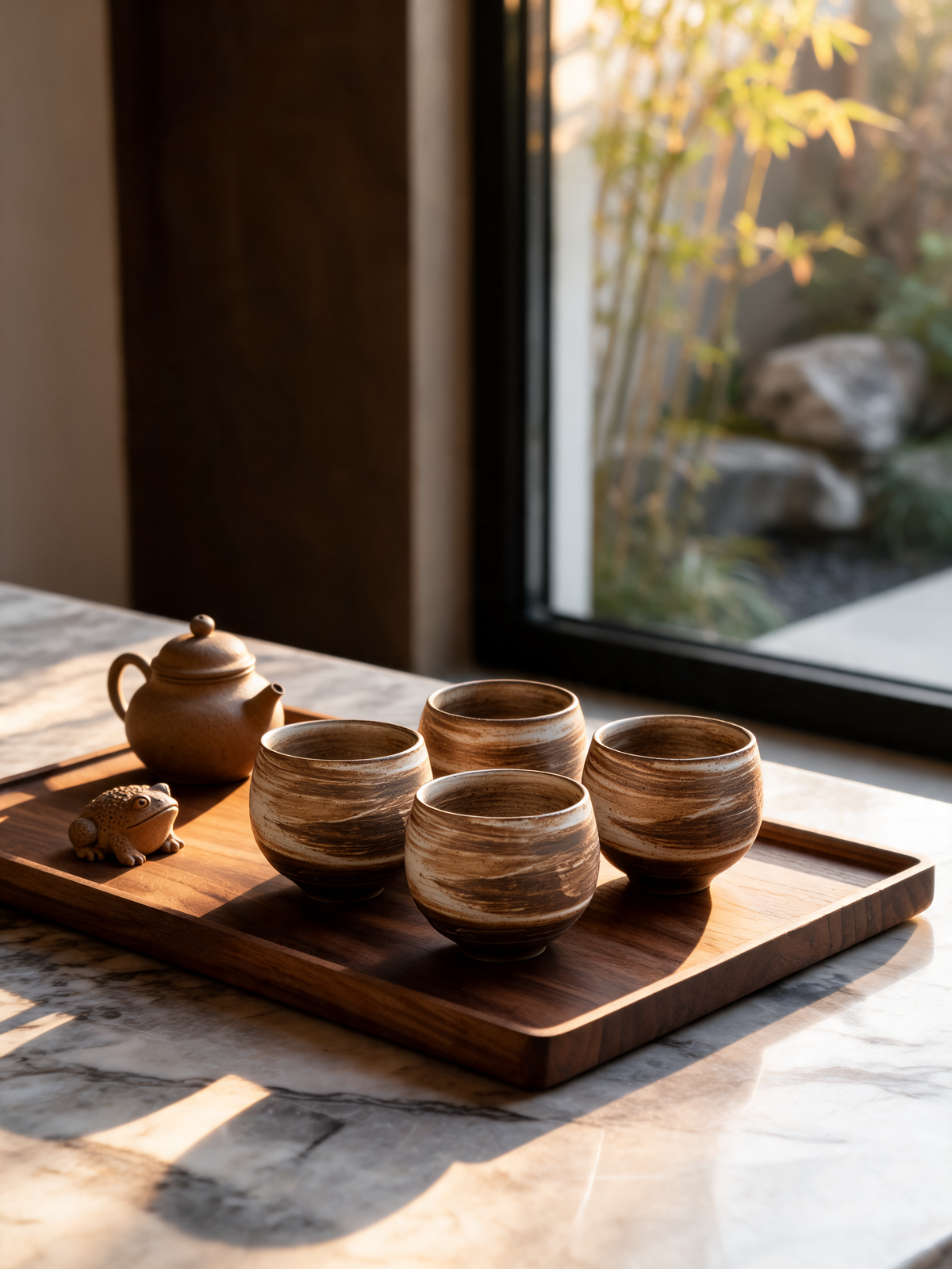 Shadow White Cup weathered burnt wood inspired glaze finish