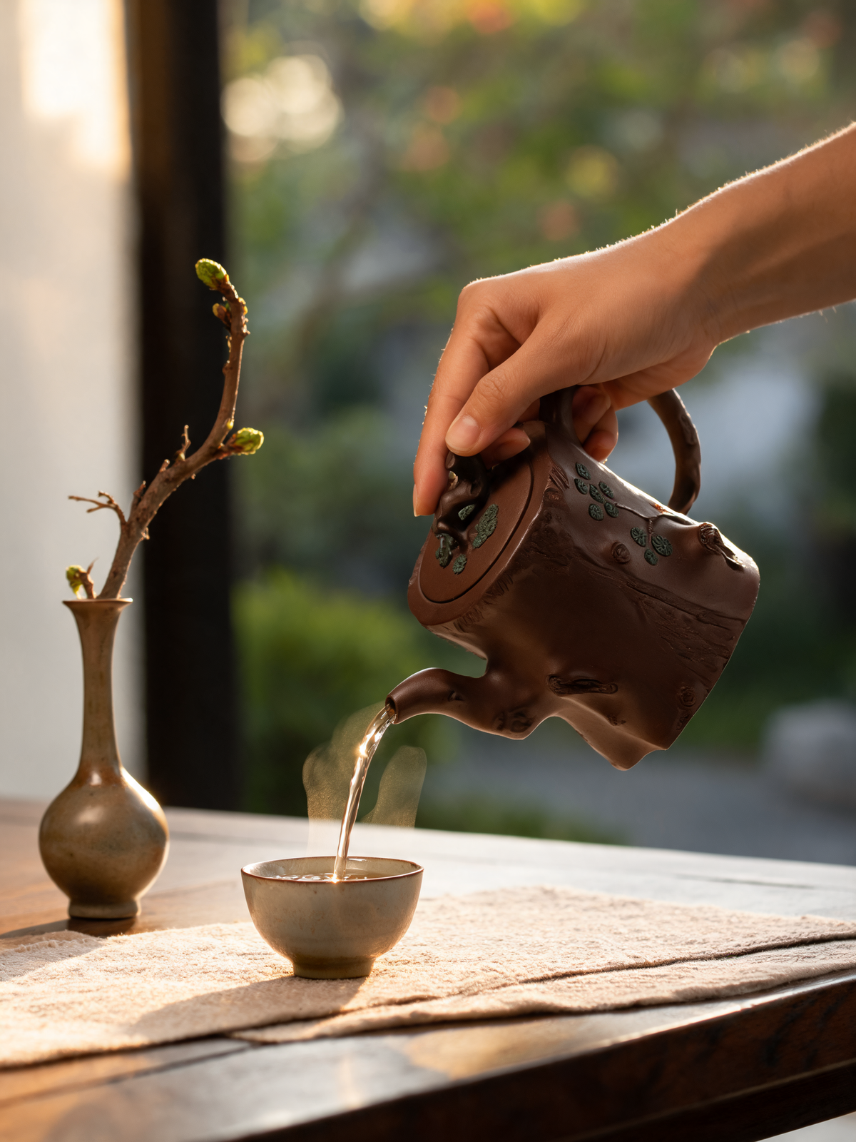 Shuzhuang teapot shown from a side angle