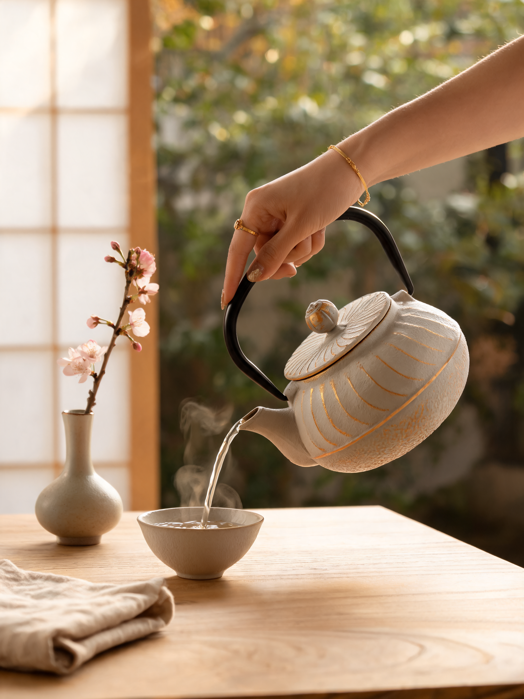 Uzu teapot shown from a side angle