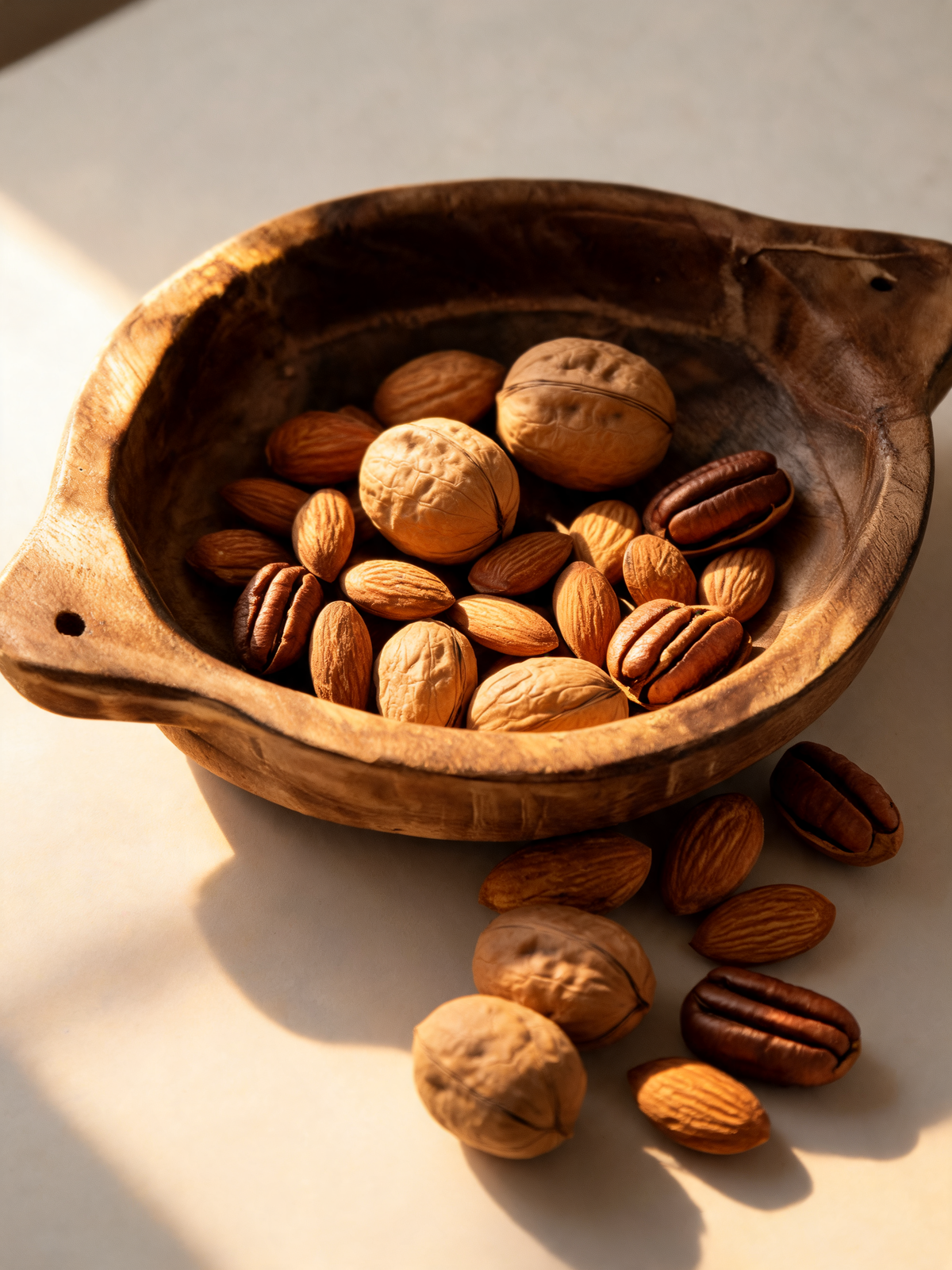Yun Bowl rounded wooden bowl for dried fruit and nuts