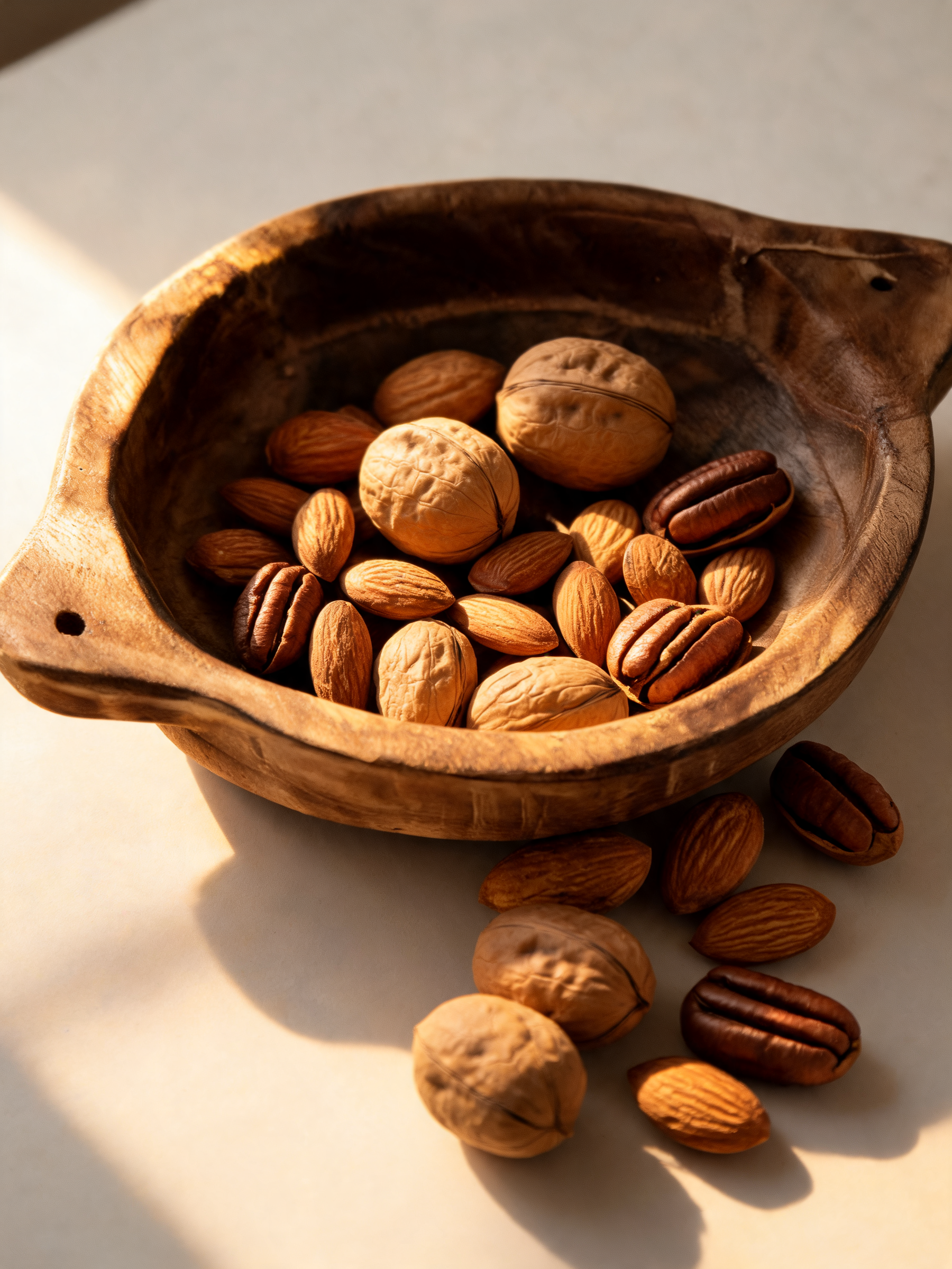 Yun Bowl rounded wooden bowl for dried fruit and nuts