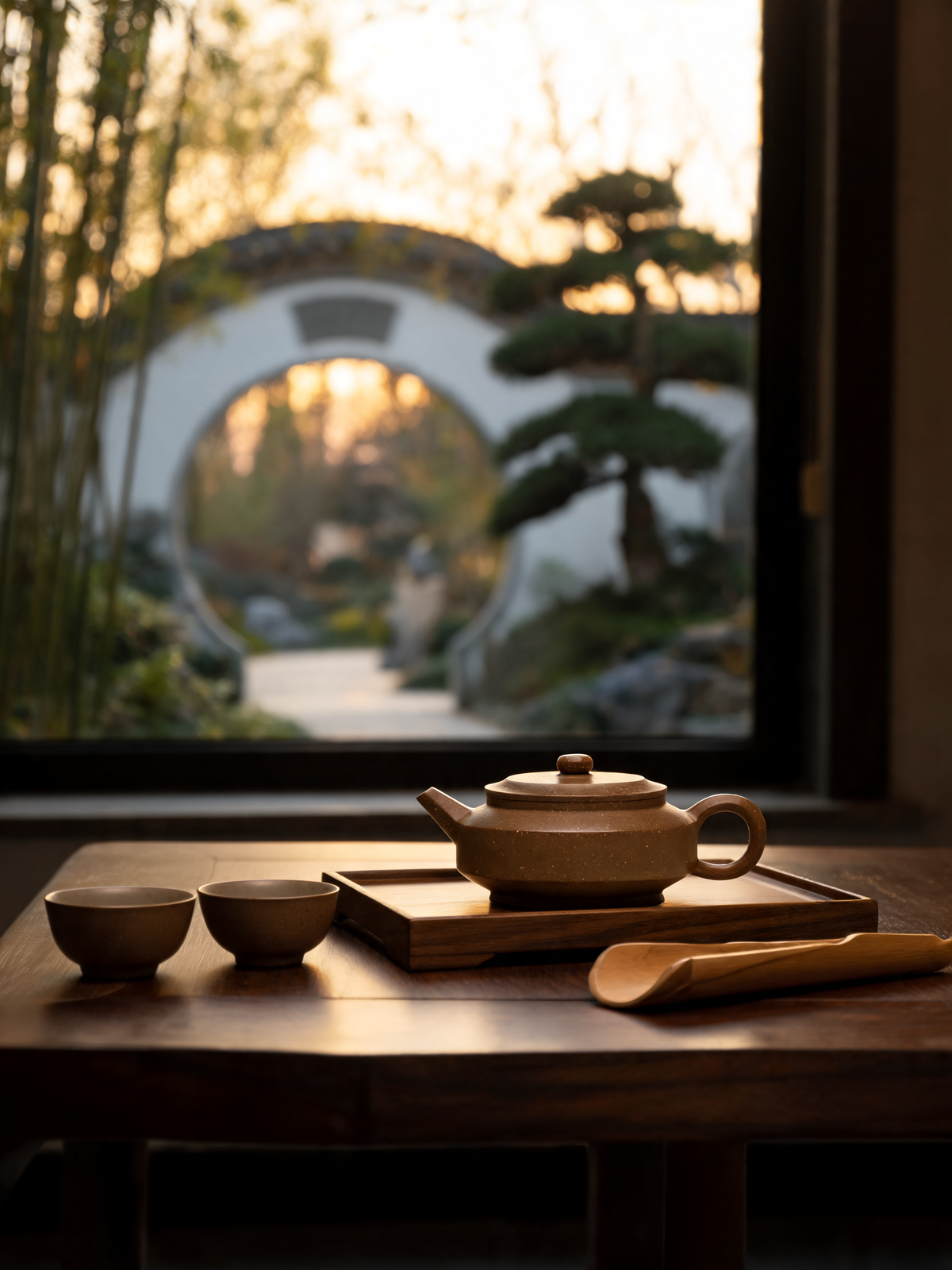 Detail of the natural mineral grain on the Zhoupan teapot