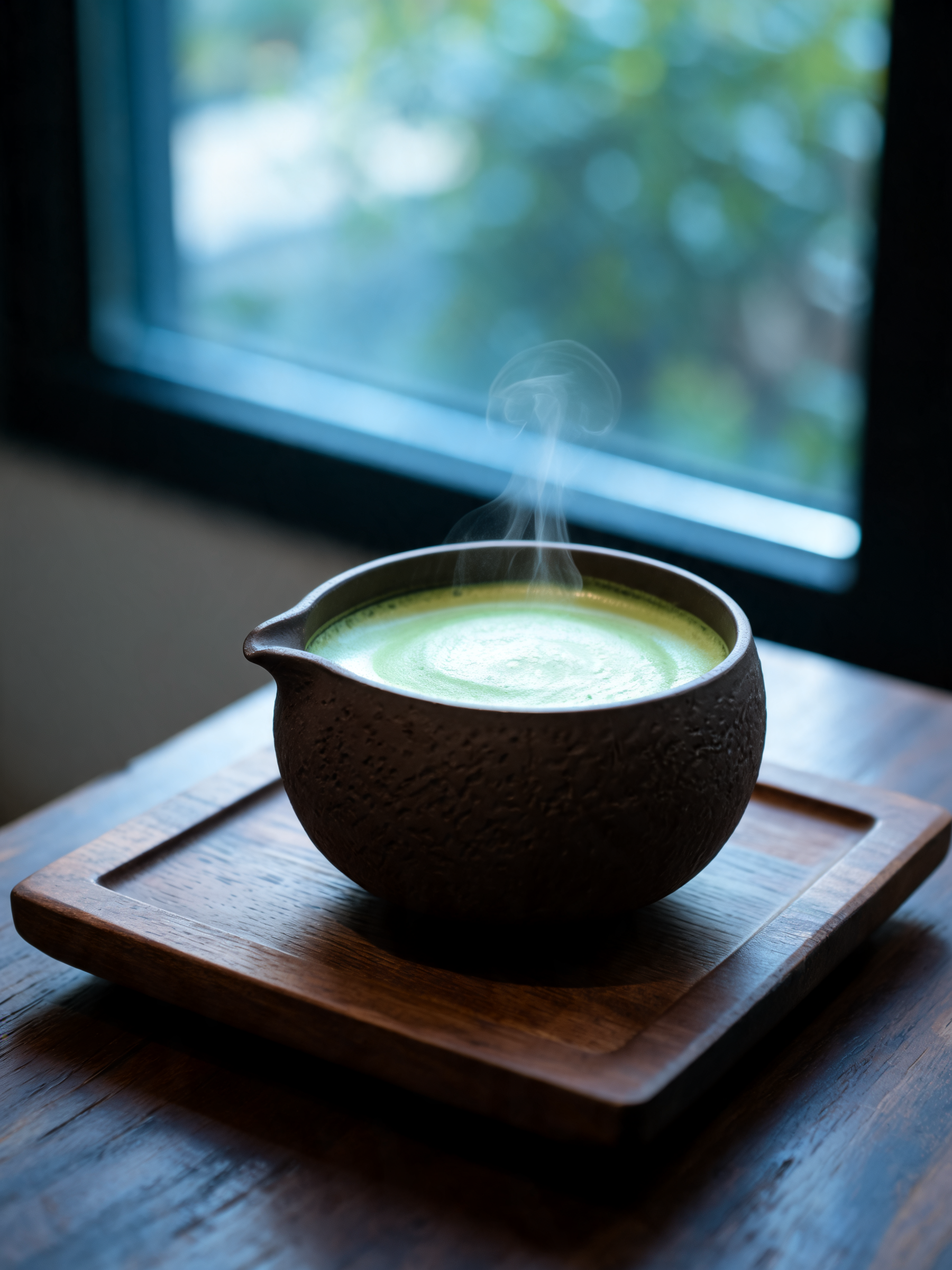 Zisha Matcha Bowl deep brown violet clay body