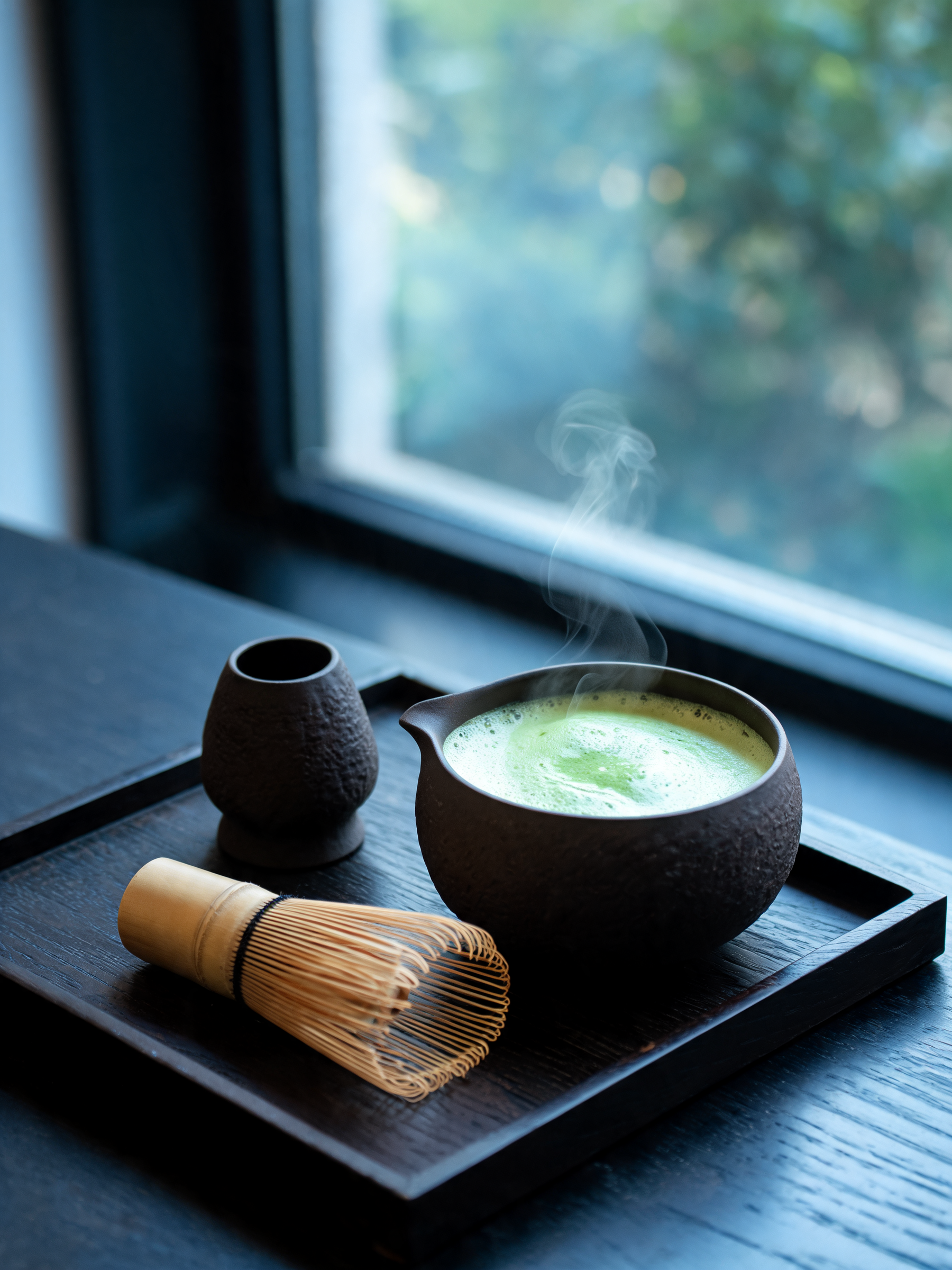Zisha Matcha Set with matcha bowl, whisk rest, bamboo whisk and scoop